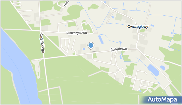 Owczegłowy, Świerkowa, mapa Owczegłowy