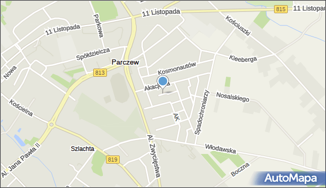 Parczew, Świerkowa, mapa Parczew