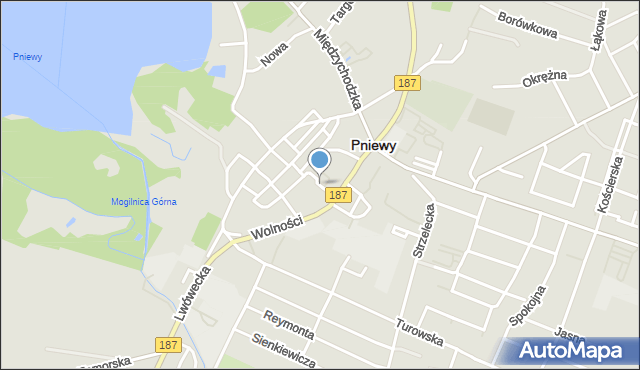 Pniewy powiat szamotulski, św. Floriana, mapa Pniewy powiat szamotulski