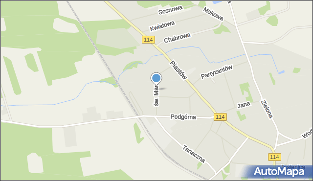 Police, św. Marcina, mapa Police