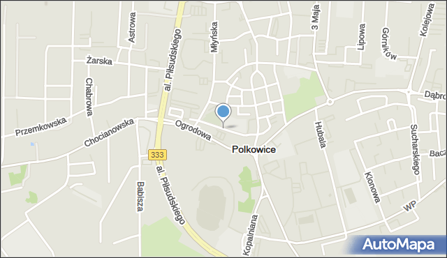 Polkowice, św. Sebastiana, mapa Polkowice