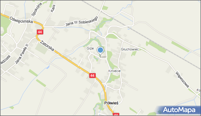 Półwieś gmina Spytkowice, św. Floriana, mapa Półwieś gmina Spytkowice