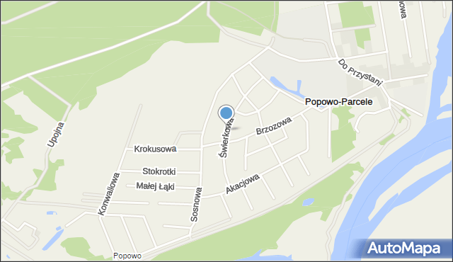 Popowo-Parcele, Świerkowa, mapa Popowo-Parcele