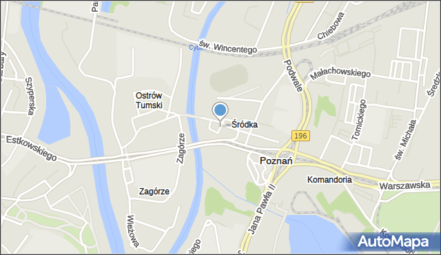 Poznań, św. Jacka, mapa Poznania