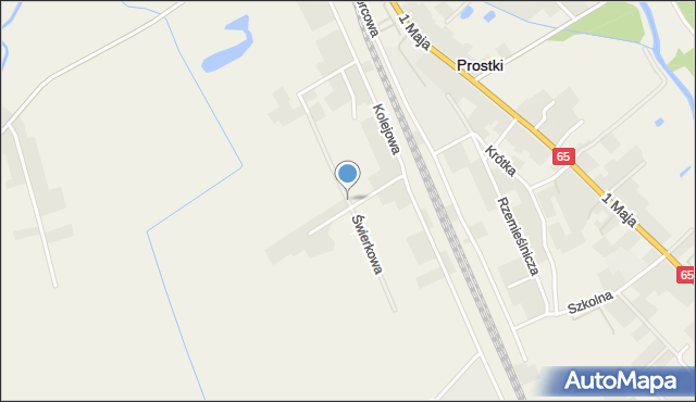 Prostki, Świerkowa, mapa Prostki