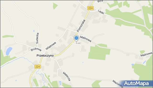 Przetoczyno, Świerkowa, mapa Przetoczyno