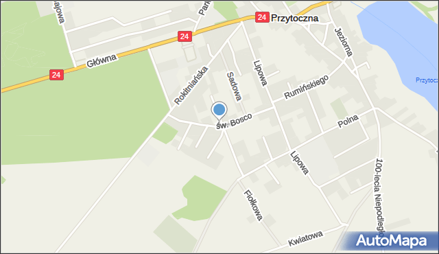 Przytoczna, św. Jana Bosco, mapa Przytoczna