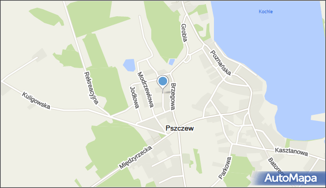 Pszczew, Świerkowa, mapa Pszczew