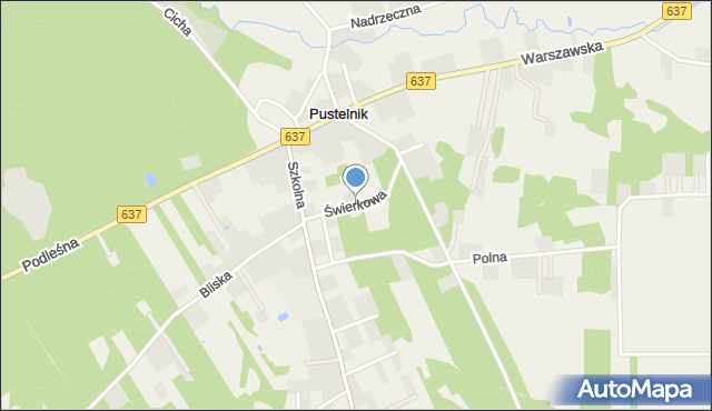 Pustelnik gmina Stanisławów, Świerkowa, mapa Pustelnik gmina Stanisławów