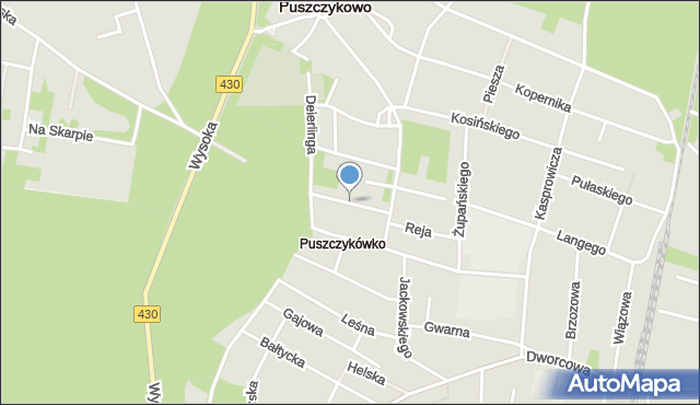 Puszczykowo powiat poznański, Świerkowa, mapa Puszczykowo powiat poznański