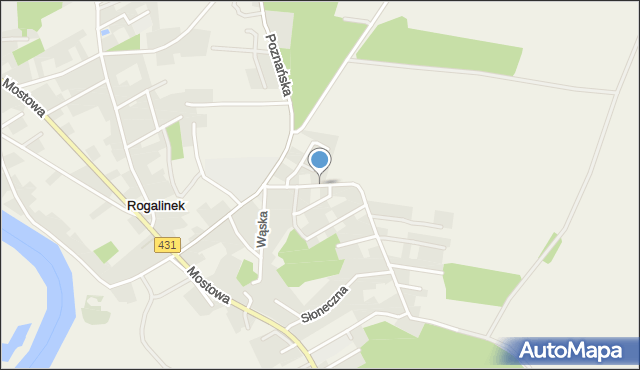 Rogalinek, Świerkowa, mapa Rogalinek