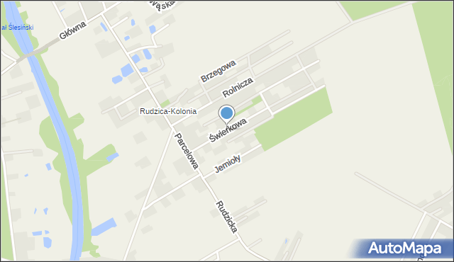 Rudzica gmina Kramsk, Świerkowa, mapa Rudzica gmina Kramsk