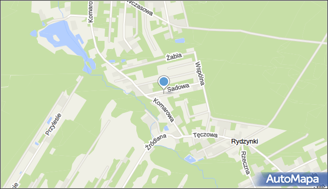 Rydzynki, Świerkowa, mapa Rydzynki