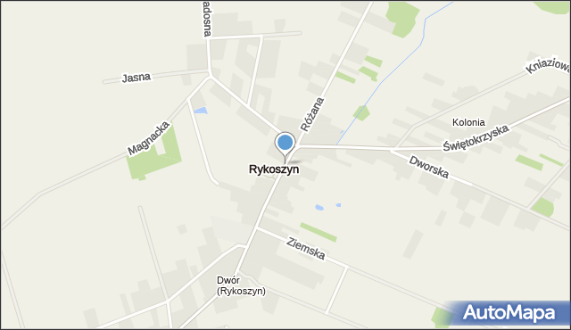 Rykoszyn, Świętokrzyska, mapa Rykoszyn