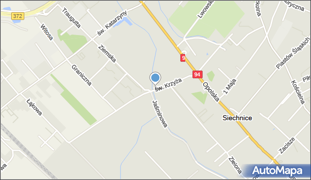 Siechnice, św. Krzyża, mapa Siechnice