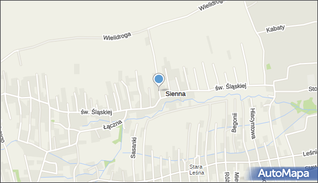 Sienna gmina Lipowa, Świerkowa, mapa Sienna gmina Lipowa
