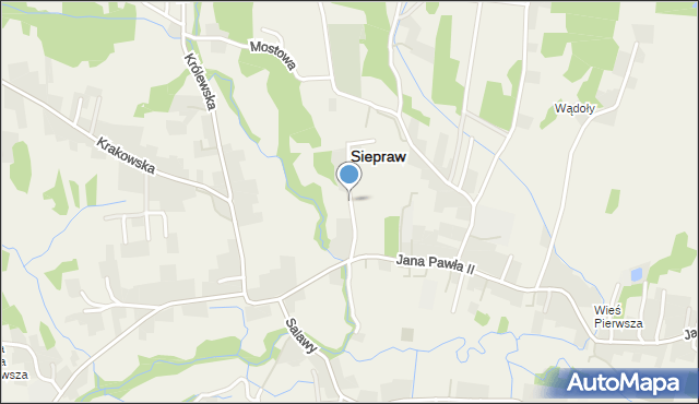 Siepraw, św. Marcina, mapa Siepraw