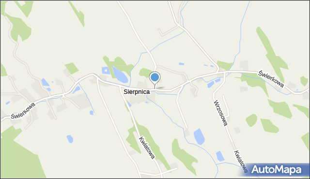 Sierpnica, Świerkowa, mapa Sierpnica