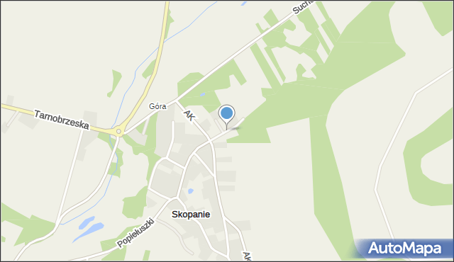 Skopanie, św. Floriana, mapa Skopanie