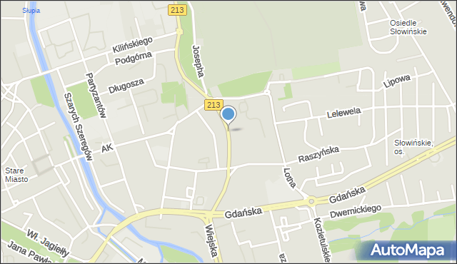 Słupsk, św. Piotra, mapa Słupska