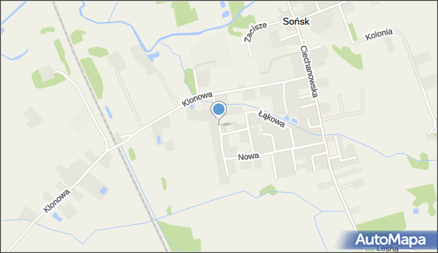 Sońsk, św. Floriana, mapa Sońsk