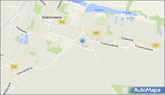 Sośnicowice, św. Jakuba, mapa Sośnicowice