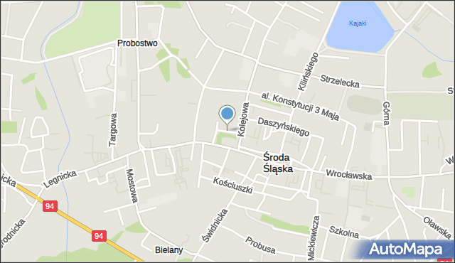 Środa Śląska, św. Andrzeja, mapa Środa Śląska