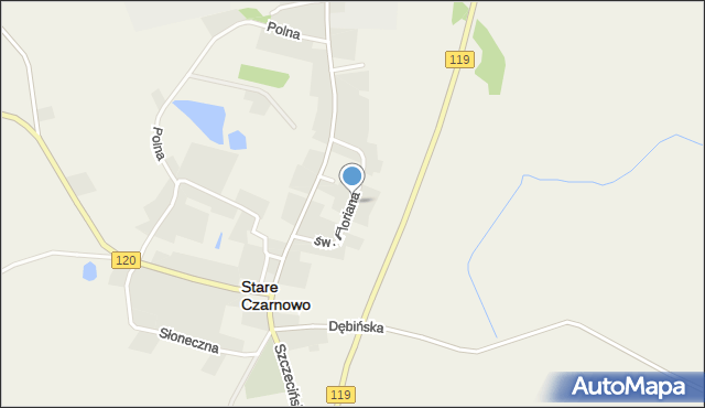 Stare Czarnowo, św. Floriana, mapa Stare Czarnowo