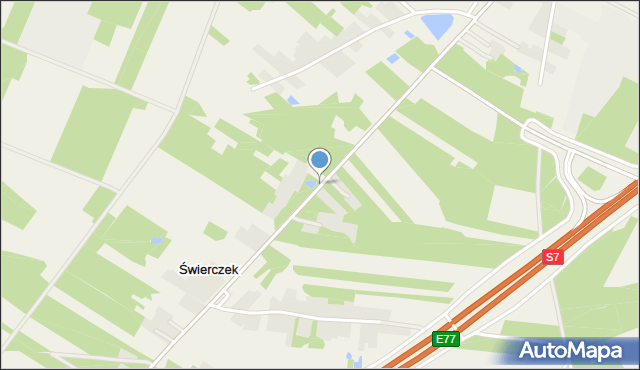 Świerczek gmina Szydłowiec, Świerczek, mapa Świerczek gmina Szydłowiec