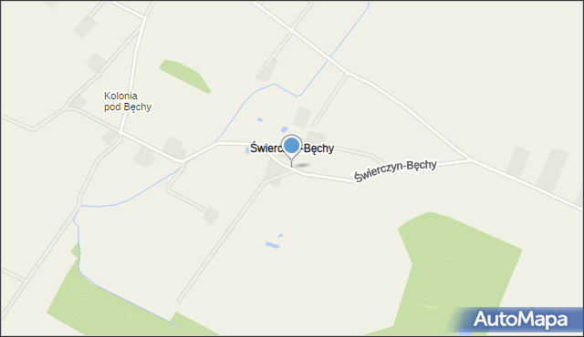 Świerczyn gmina Drobin, Świerczyn-Bęchy, mapa Świerczyn gmina Drobin