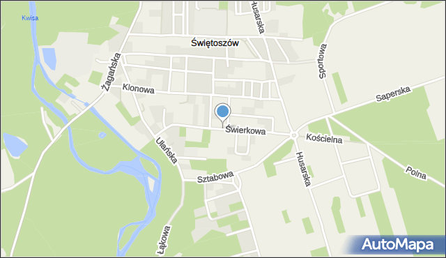 Świętoszów, Świerkowa, mapa Świętoszów