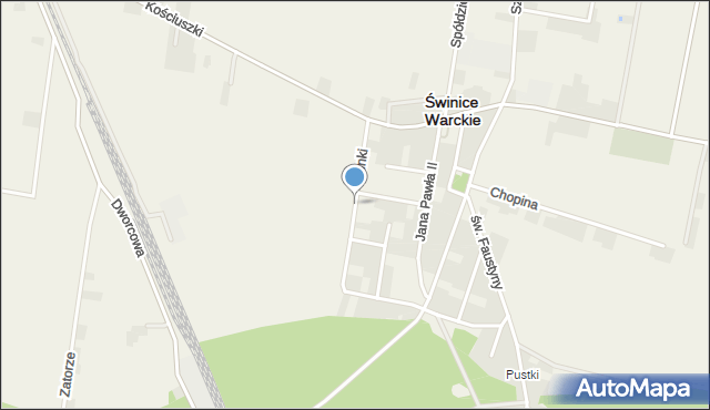 Świnice Warckie, Świnki Jakuba, abp., mapa Świnice Warckie