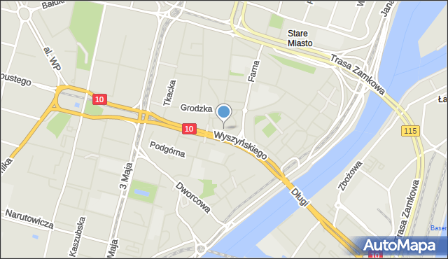 Szczecin, św. Jakuba, mapa Szczecina