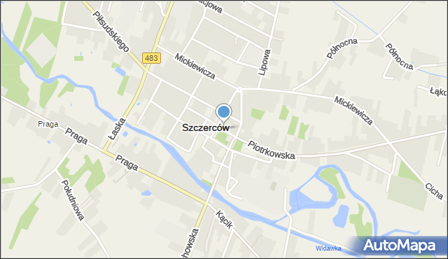 Szczerców, św. Floriana, mapa Szczerców