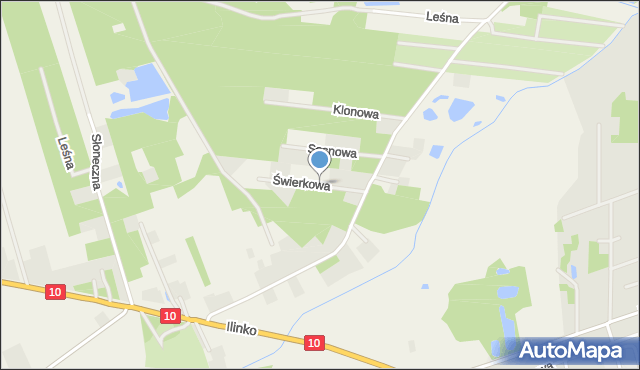 Szerominek, Świerkowa, mapa Szerominek