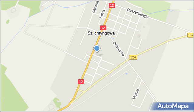 Szlichtyngowa, św. Jana Pawła II, mapa Szlichtyngowa