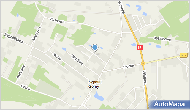 Szpetal Górny, Świerkowa, mapa Szpetal Górny