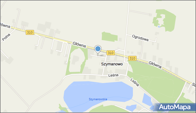 Szymanowo gmina Śrem, Świerkowa, mapa Szymanowo gmina Śrem