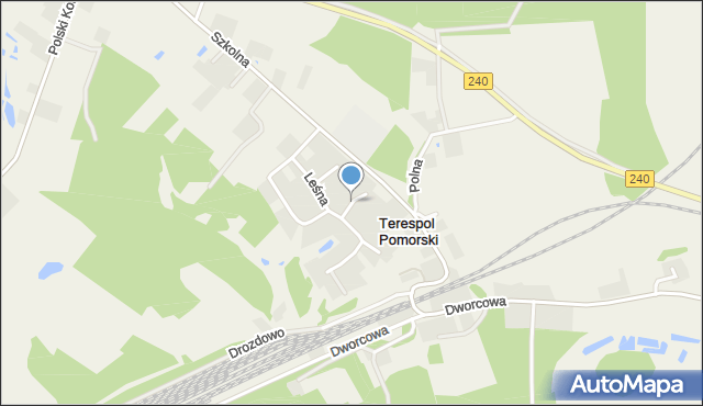 Terespol Pomorski, Świerkowa, mapa Terespol Pomorski