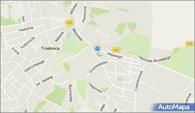 Trzebnica, Świętojańska, mapa Trzebnica