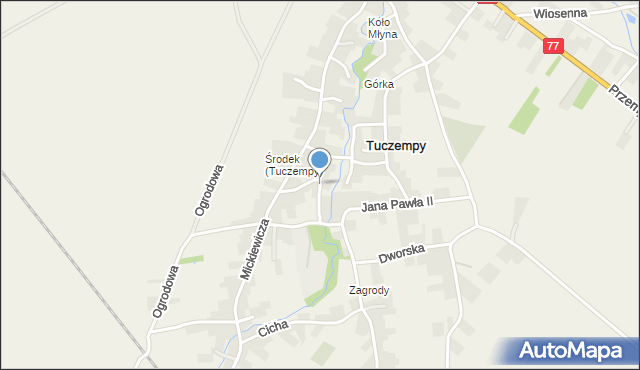 Tuczempy, św. Królowej Jadwigi, mapa Tuczempy