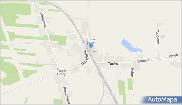 Turów gmina Olsztyn, Świerkowa, mapa Turów gmina Olsztyn