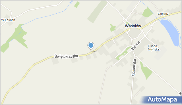 Waśniów, Świętokrzyska, mapa Waśniów