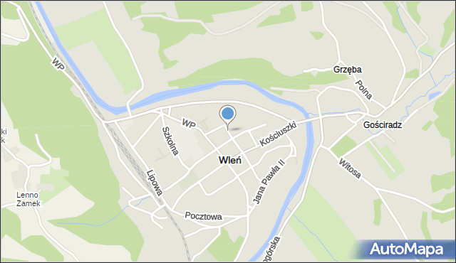 Wleń, św. Jadwigi, mapa Wleń