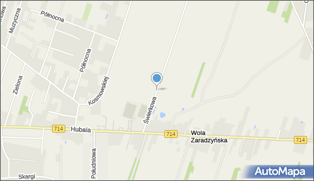 Wola Zaradzyńska, Świerkowa, mapa Wola Zaradzyńska