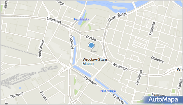 Wrocław, św. Antoniego, mapa Wrocławia