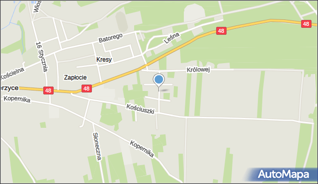 Wyśmierzyce, św. Floriana, mapa Wyśmierzyce