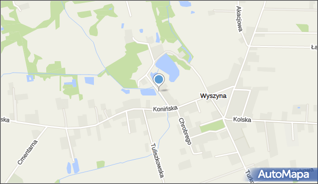 Wyszyna gmina Władysławów, św. Wawrzyńca, mapa Wyszyna gmina Władysławów