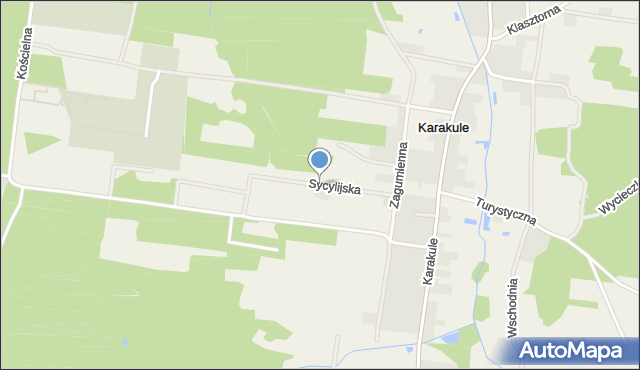 Karakule, Sycylijska, mapa Karakule