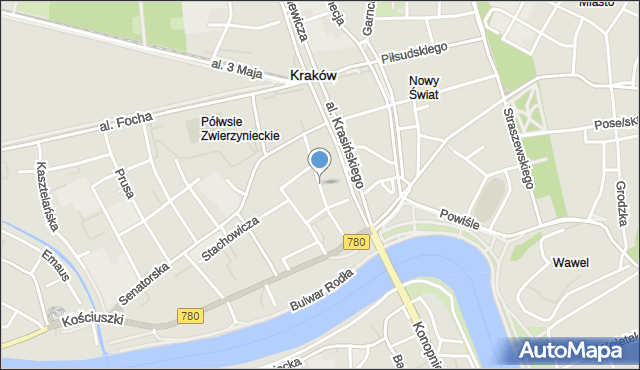 Kraków, Syrokomli Władysława, mapa Krakowa